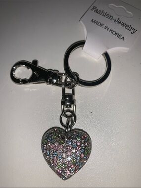 Crystal heart purse/bag charm Keychain